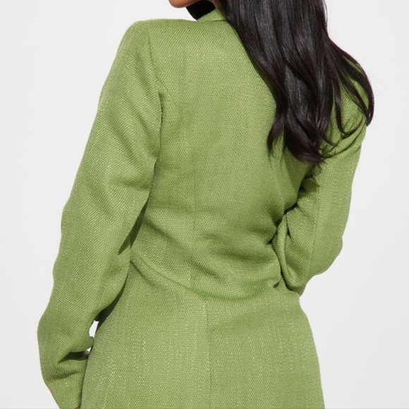 PIPER BLAZER MINI DRESS, OLIVE GREEN,  LARGE - Picture 3 of 6